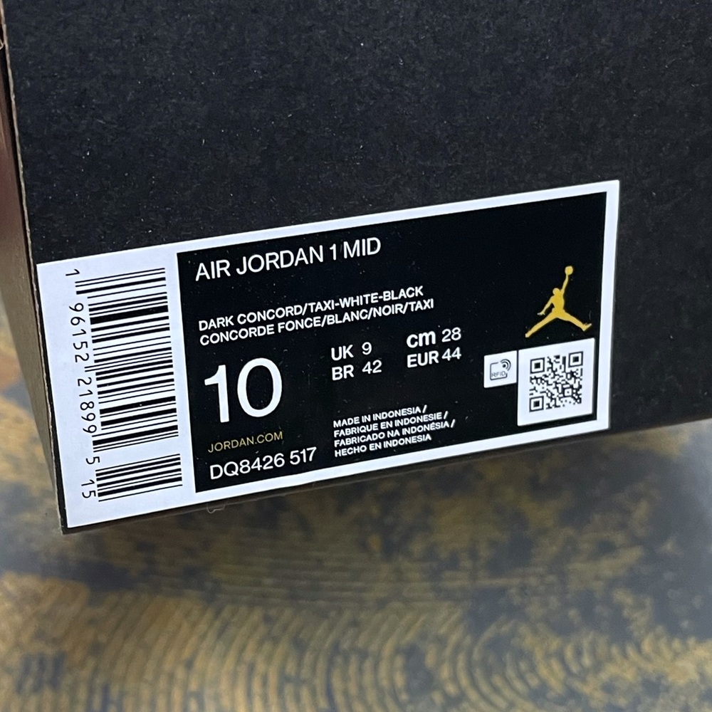 Nike Air Jordan 1 Mid Lakers DQ8426-517 10 Los Angeles Dark Concord Taxi - Picture 9 of 11